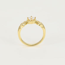 Load image into Gallery viewer, 14 K Gold Plated ring with white zirconia