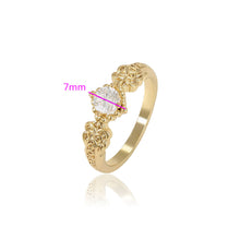Load image into Gallery viewer, 14 K Gold Plated ring with white zirconia