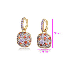 Load image into Gallery viewer, 14 K Gold Plated earrings with multicoloured zirconia