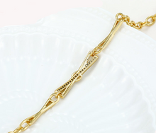 Load image into Gallery viewer, 14 K Gold Plated bracelet with white zirconia