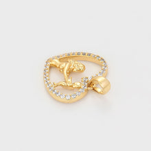 Load image into Gallery viewer, 14 K Gold Plated Mother and baby pendant with white zirconia