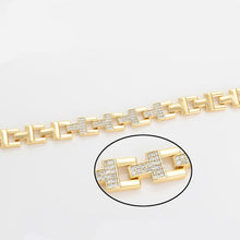 Load image into Gallery viewer, 14 K Gold Plated bracelet with white zirconia