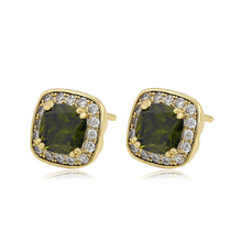 Charger l'image dans la galerie, 14 K Gold Plated earrings with olive zirconia