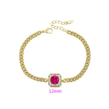 Load image into Gallery viewer, 14 K Gold Plated bracelet with fuchsia zirconia