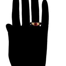 Load image into Gallery viewer, 14 K Gold Plated ring with red zirconia