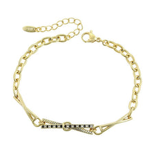 Cargar imagen en el visor de la galería, 14 K Gold Plated bracelet with black and white zirconia
