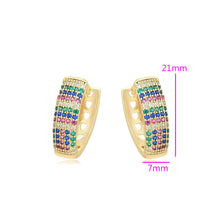 Charger l'image dans la galerie, 14 K Gold Plated earrings with multicoloured zirconia