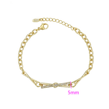 Load image into Gallery viewer, 14 K Gold Plated bracelet with white zirconia