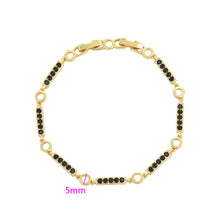 Load image into Gallery viewer, 14 K Gold Plated bracelet with black zirconia
