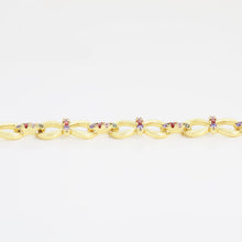 Load image into Gallery viewer, 14 K Gold Plated bracelet with multicoloured zirconia