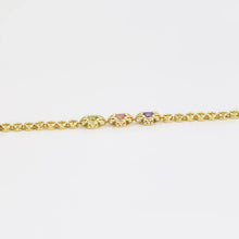Charger l'image dans la galerie, 14 K Gold Plated bracelet with multicoloured zirconia