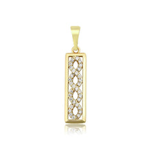 Charger l'image dans la galerie, 14 K Gold Plated infinity pendant with white zirconia