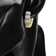 Load image into Gallery viewer, 14 K Gold Plated  earrings with multicoloured zirconia
