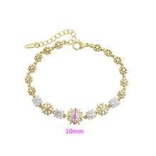 Cargar imagen en el visor de la galería, 14 K Gold Plated bracelet with white zirconia