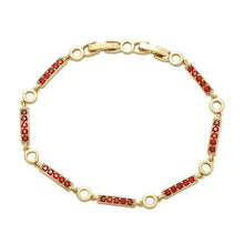 Load image into Gallery viewer, 14 K Gold Plated bracelet with red zirconia
