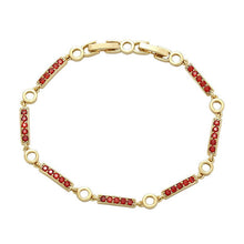 Load image into Gallery viewer, 14 K Gold Plated bracelet with red zirconia