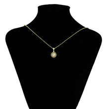 Charger l'image dans la galerie, 14 K Gold Plated sun pendant with white zirconia