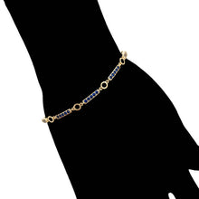 Load image into Gallery viewer, 14 K Gold Plated bracelet with blue zirconia