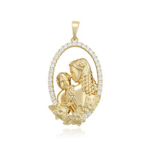 Load image into Gallery viewer, Gold-plated mother and child pendant necklace