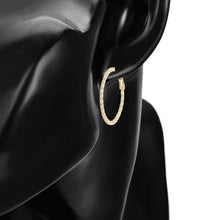 Charger l'image dans la galerie, 14 K Gold Plated hoops earrings with white zirconia