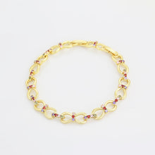 Load image into Gallery viewer, 14 K Gold Plated bracelet with multicoloured zirconia