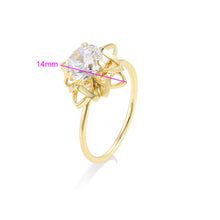 Load image into Gallery viewer, 14 K Gold Plated ring with white zirconia