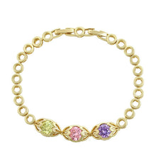 Charger l'image dans la galerie, 14 K Gold Plated bracelet with multicoloured zirconia