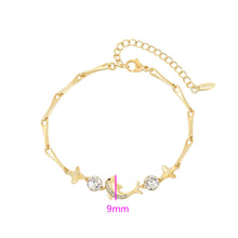 Charger l'image dans la galerie, 14 K Gold Plated dolphin bracelet with white zirconia