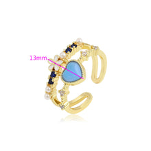 Load image into Gallery viewer, 14 K Gold Plated ring with blue zirconium