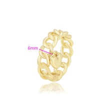 Load image into Gallery viewer, 14 K Gold Plated link heart ring