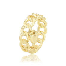 Load image into Gallery viewer, 14 K Gold Plated link heart ring