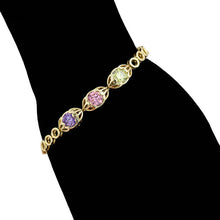 Load image into Gallery viewer, 14 K Gold Plated bracelet with multicoloured zirconia
