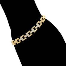 Load image into Gallery viewer, 14 K Gold Plated bracelet with white zirconia
