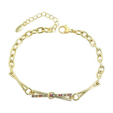 Load image into Gallery viewer, 14 K Gold Plated bracelet with multicoloured zirconia
