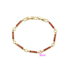 Load image into Gallery viewer, 14 K Gold Plated bracelet with red zirconia
