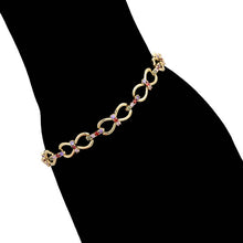 Load image into Gallery viewer, 14 K Gold Plated bracelet with multicoloured zirconia