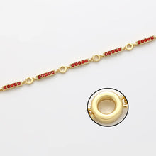 Load image into Gallery viewer, 14 K Gold Plated bracelet with red zirconia