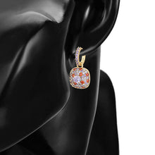 Load image into Gallery viewer, 14 K Gold Plated earrings with multicoloured zirconia