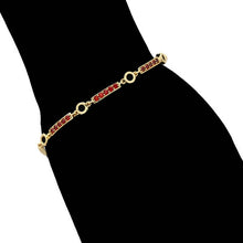 Load image into Gallery viewer, 14 K Gold Plated bracelet with red zirconia