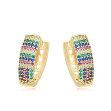Charger l'image dans la galerie, 14 K Gold Plated earrings with multicoloured zirconia