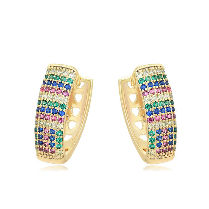 14 K Gold Plated  earrings with multicoloured zirconia