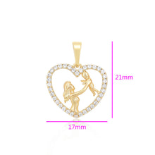 Load image into Gallery viewer, 14 K Gold Plated Mother and baby pendant with white zirconia