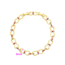 Load image into Gallery viewer, 14 K Gold Plated bracelet with multicoloured zirconia