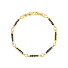 Load image into Gallery viewer, 14 K Gold Plated bracelet with black zirconia