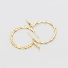 Charger l'image dans la galerie, 14 K Gold Plated hoops earrings with white zirconia