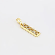 Load image into Gallery viewer, 14 K Gold Plated infinity pendant with white zirconia
