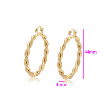 Load image into Gallery viewer, 14 K Gold plated twisted hoops earrings