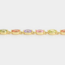 Load image into Gallery viewer, 14 K Gold Plated bracelet with coloured zirconia