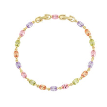 Load image into Gallery viewer, 14 K Gold Plated bracelet with coloured zirconia