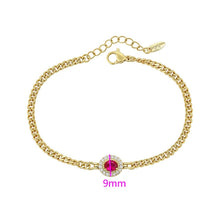 Load image into Gallery viewer, 14 K Gold Plated bracelet with pink zirconia